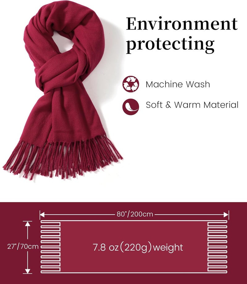 Ymomode Store Scarfs for Women Pashmina Shawls and Wraps for Evening Dress Bridesmaid Wedding Bridal Winter Warm Long Large Scarves - Image 2